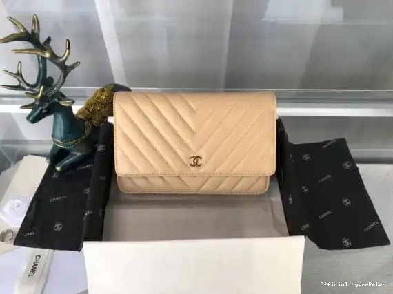 CHANEL Lambskin  Bag Hardware With Flap Silver Gold  0616